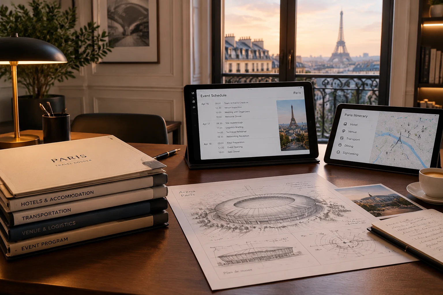 Préparation des dossiers de voyage pour l'Accor Arena Paris