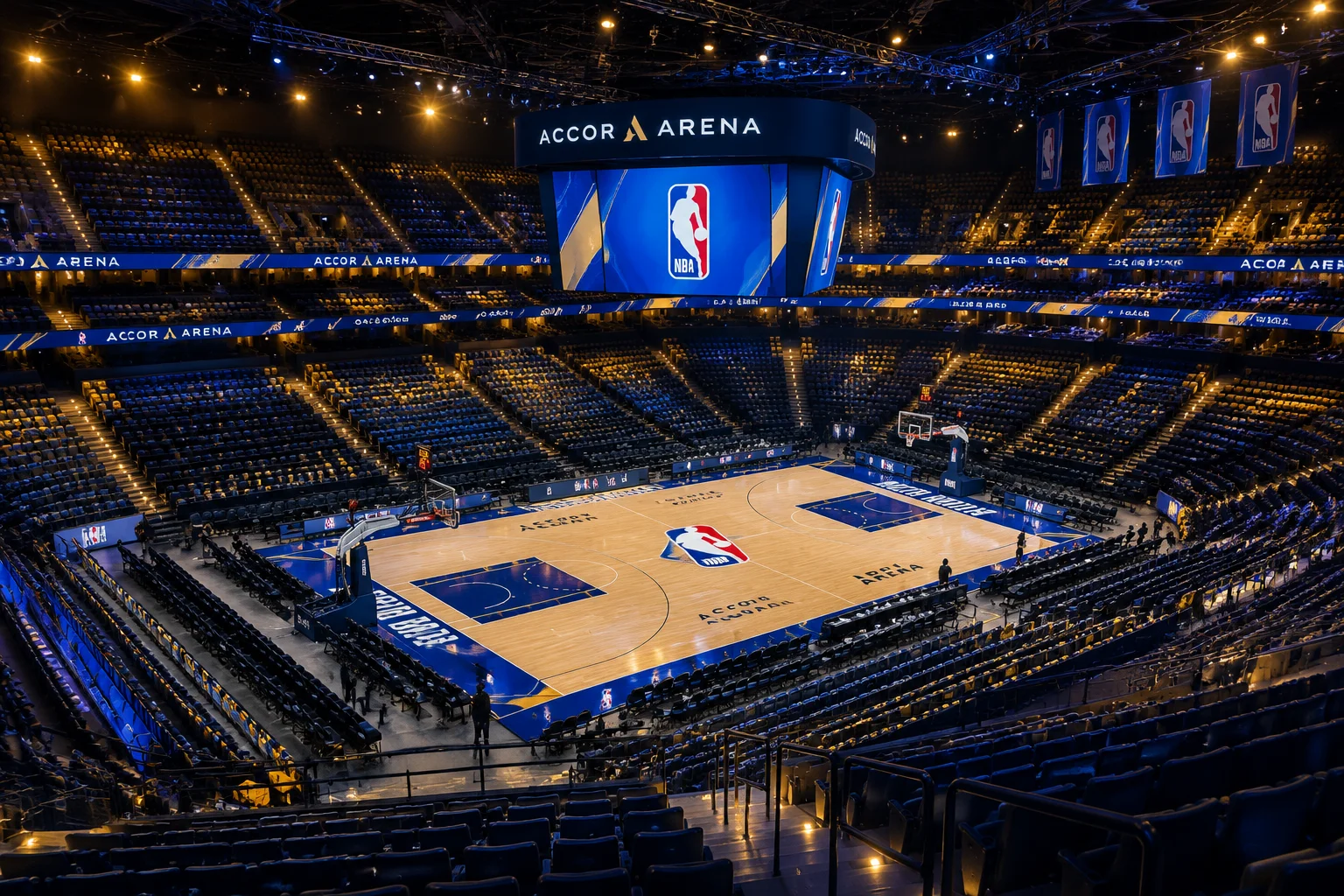 Configuration et tribunes de l'Accor Arena Paris Bercy